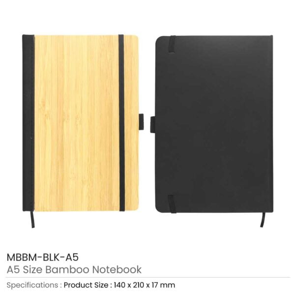 A5 size Bamboo Notebooks with Pen Loop & Page Marker 3 A5 size Bamboo Notebooks with Pen Loop & Page Marker - Image 3