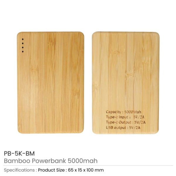 Bamboo Powerbank 5000 mAh Type C Input and Output 3 Bamboo Powerbank 5000 mAh Type C Input and Output - Image 3