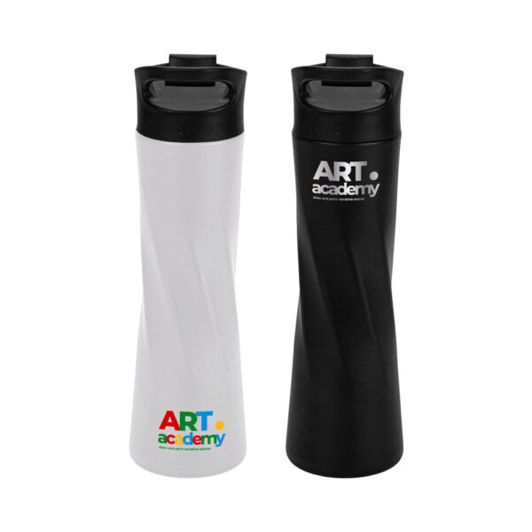 Double Wall SS Bottles Slim Waist Design Flip top Lid 500ml 2 Double Wall SS Bottles Slim Waist Design Flip top Lid 500ml - Image 2