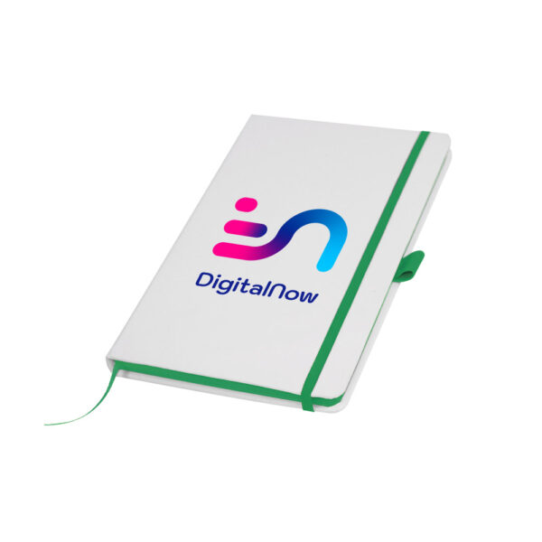 White PU Leather Cover A5 Notebooks Band Bookmark Loop 2 White PU Leather Cover A5 Notebooks Band Bookmark Loop - Image 2