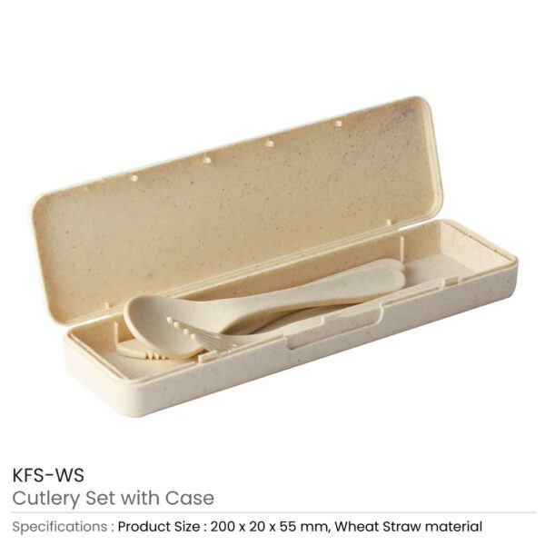 3Pcs Cutlery Set with Case Including Fork, Knife, & Spoon 3 3Pcs Cutlery Set with Case Including Fork, Knife, & Spoon - Image 3