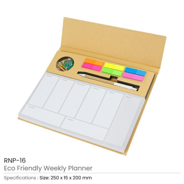 Eco-Friendly Weekly Planner Kit with Pen, Clip, Sticky Notes 3 Eco-Friendly Weekly Planner Kit with Pen, Clip, Sticky Notes - Image 3