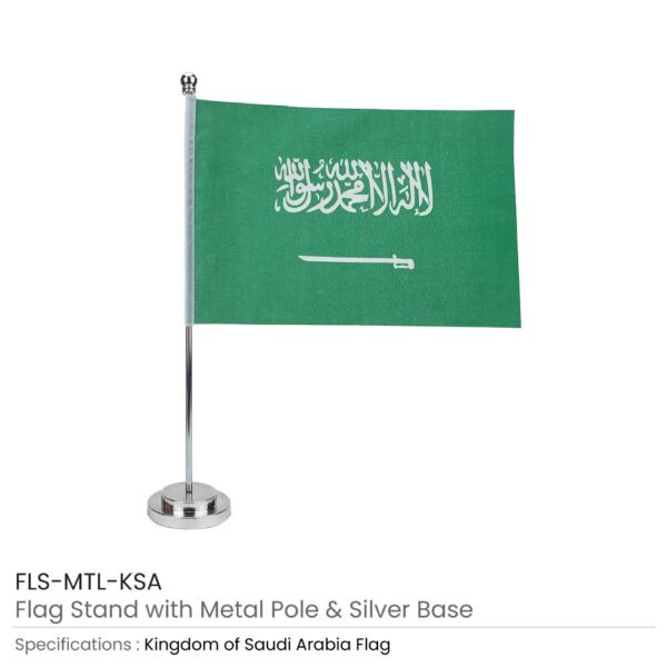 Flag with Metal Pole & Silver-Plated Plastic Base 7 Flag with Metal Pole & Silver-Plated Plastic Base - Image 7