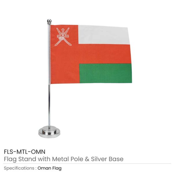 Flag with Metal Pole & Silver-Plated Plastic Base 6 Flag with Metal Pole & Silver-Plated Plastic Base - Image 6