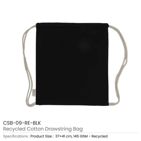 Recycled Cotton Drawstring Bags, 145gsm 8 Recycled Cotton Drawstring Bags, 145gsm - Image 8