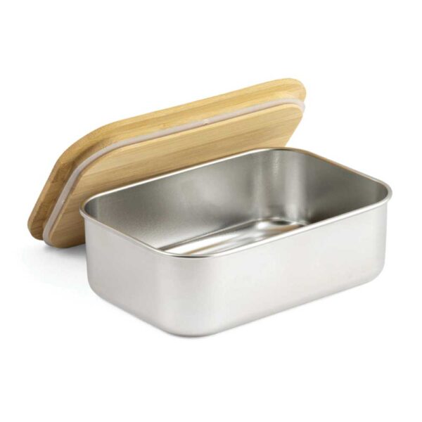 Stainless Steel Lunch Box with Bamboo Lid & Strap 4 Stainless Steel Lunch Box with Bamboo Lid & Strap - Image 4