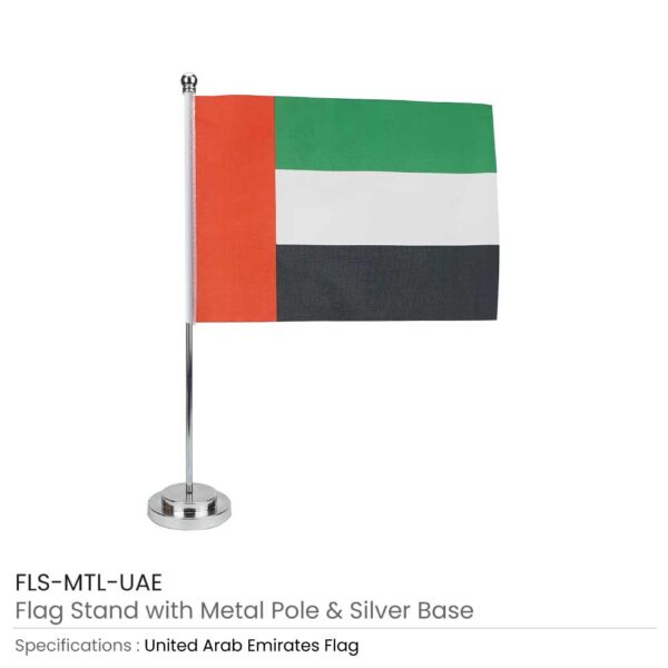 Flag with Metal Pole & Silver-Plated Plastic Base 4 Flag with Metal Pole & Silver-Plated Plastic Base - Image 4