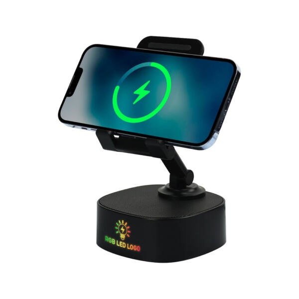 Wireless Fast Charger 15W with BT Speaker & RGB LED Logo 2 Wireless Fast Charger 15W with BT Speaker & RGB LED Logo - Image 2