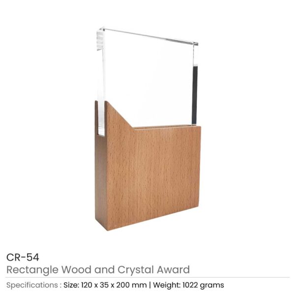 Rectangle Shaped Wood and Crystal Awards with Box 3 Rectangle Shaped Wood and Crystal Awards with Box - Image 3