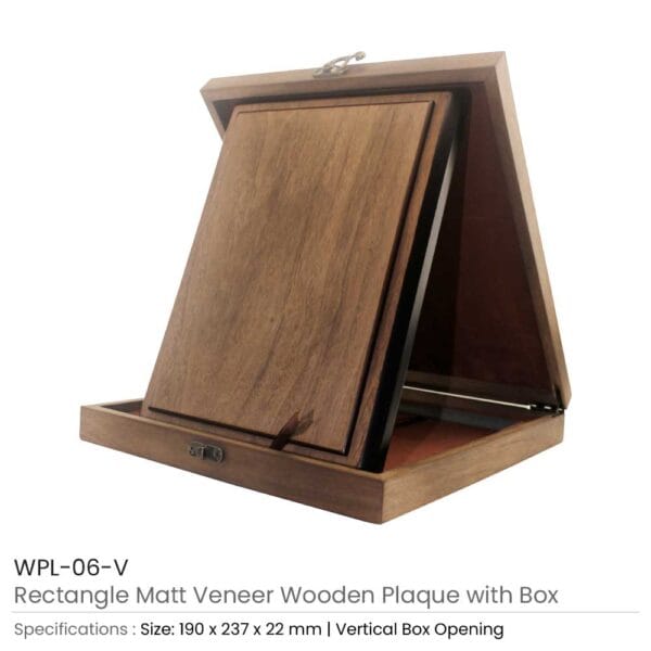 Vertical Matt Veneer Wooden Plaque with Box 3 Vertical Matt Veneer Wooden Plaque with Box - Image 3
