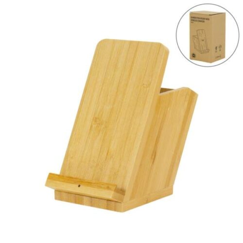 bamboo pen holder with 15w fast wireless charger 679253561bd2f