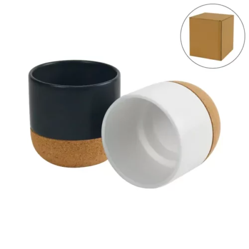 ceramic cup with cork base 6 oz matte finish 679251e39ba98