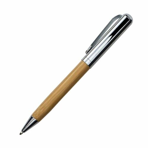 chrome and bamboo metal pens 6792586065957