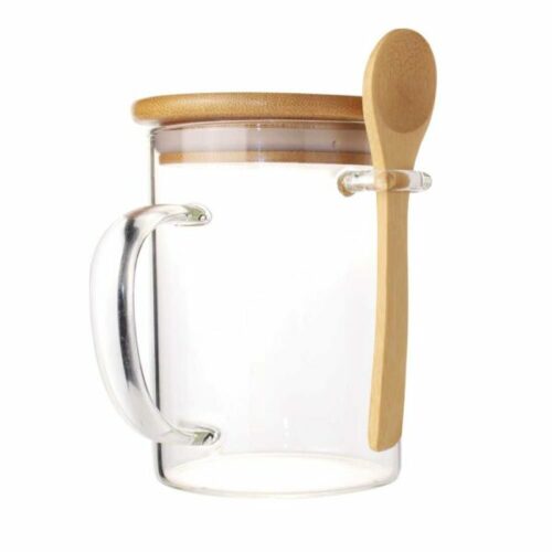 clear glass mug with bamboo lid and spoon 67925c1d68f64