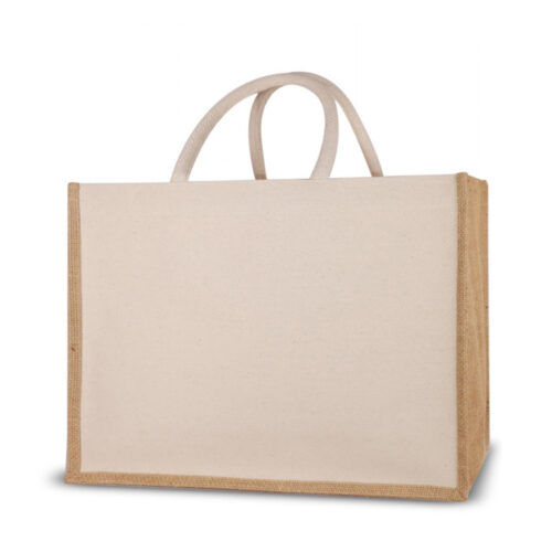 eastwood 10 oz horizontal laminated canvas bag with jute gusset natural 679233f5a5d98