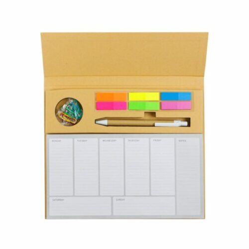 eco friendly weekly planner kit with pen clip sticky notes 679253463acf1