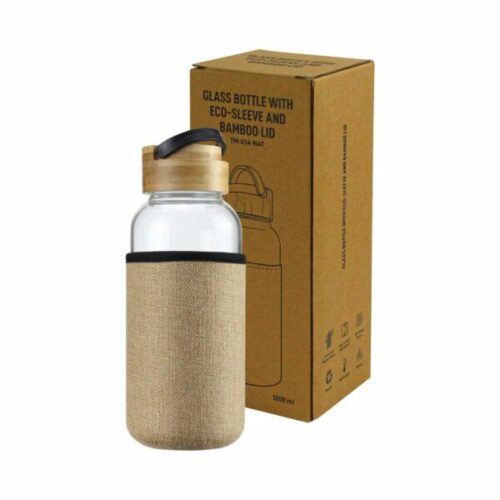 glass bottles with bamboo lid and eco sleeve 1 liter 6792566e675ae