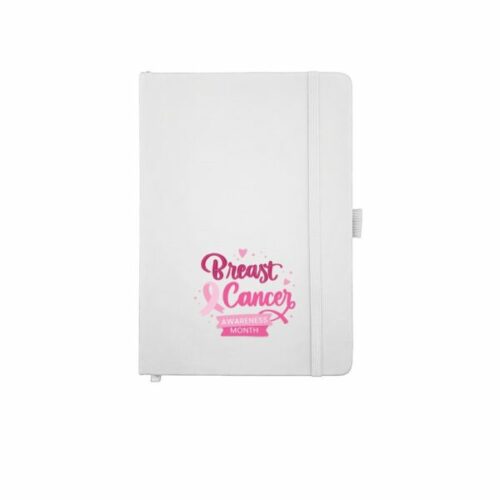 pu notebook with breast cancer awareness logo 679254e025a91