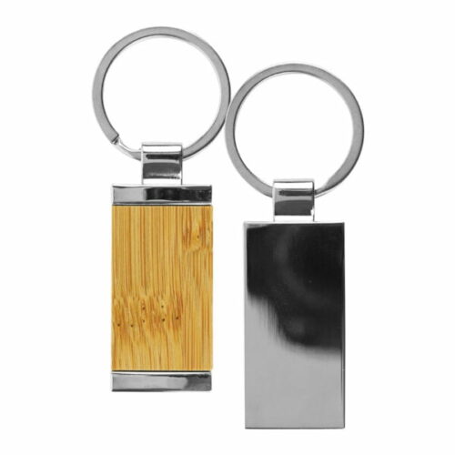rectangular bamboo and metal keychains size 32mm 67925543654fb