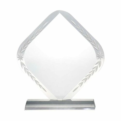 rhombus shaped crystal awards with engraved design box 679258044760d