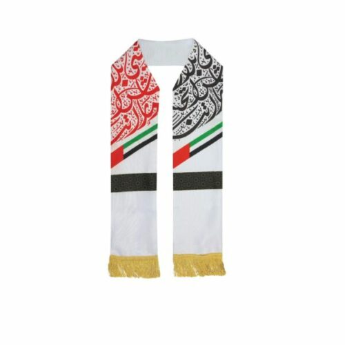 uae flag polyester scarf with gold tassel 679254f4e3a05