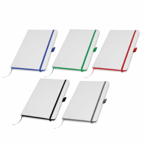 white pu leather cover a5 notebooks band bookmark loop 6792534bb54cb